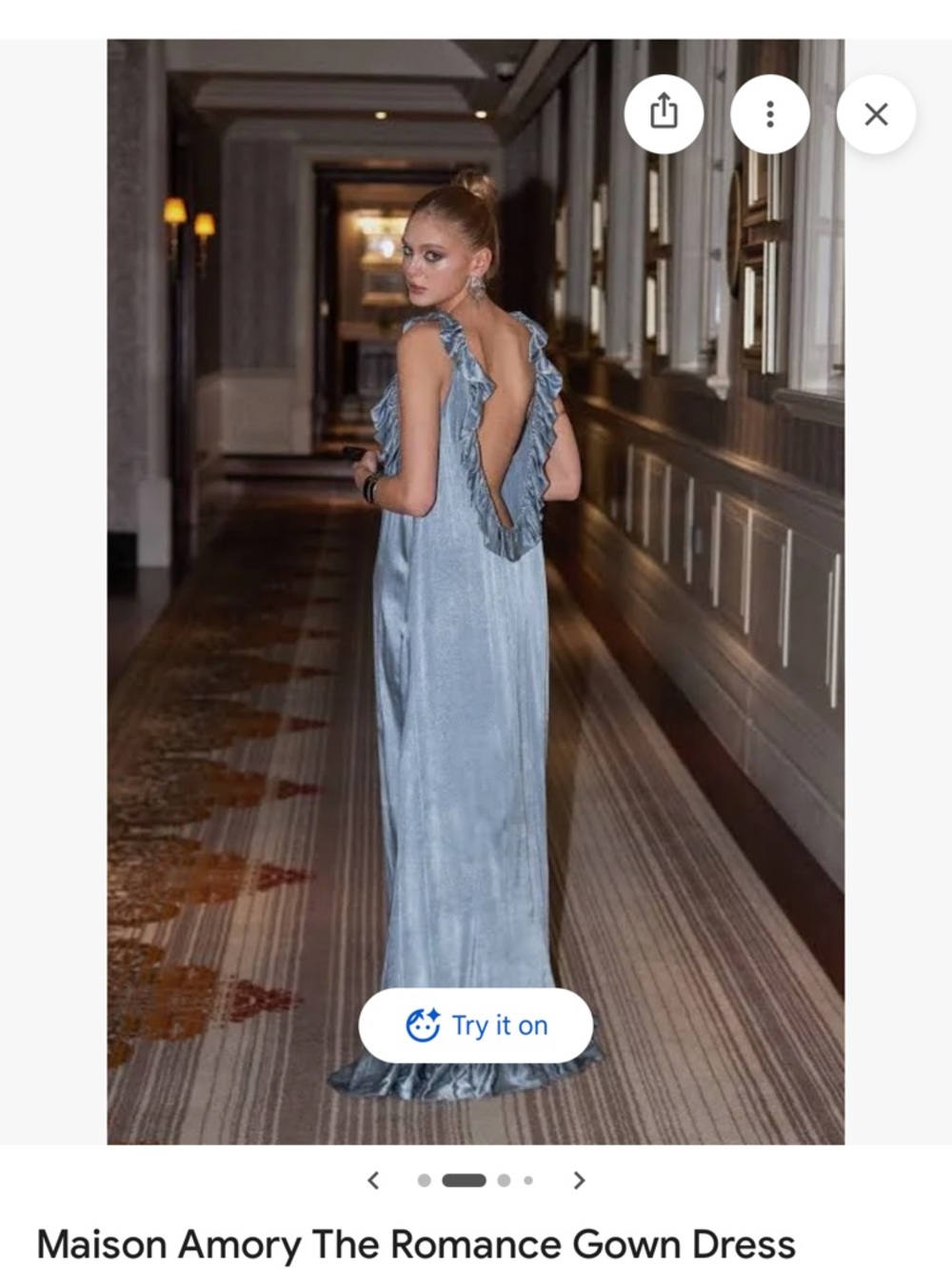 Light Blue Ruffle Maxi Dress - Picture 8 of 16